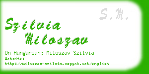 szilvia miloszav business card